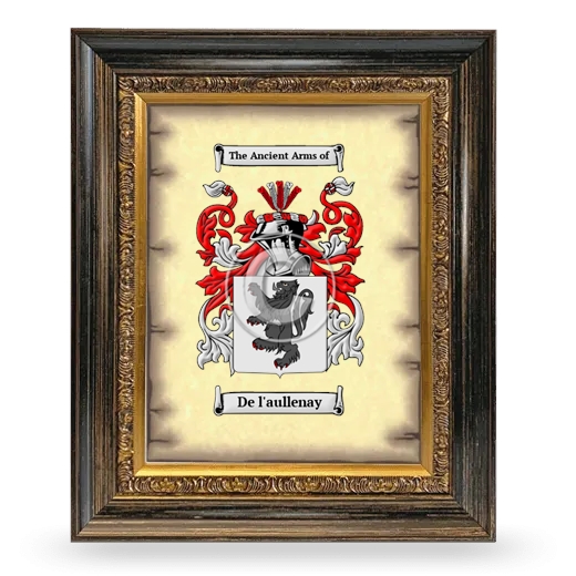 De l'aullenay Coat of Arms Framed - Heirloom